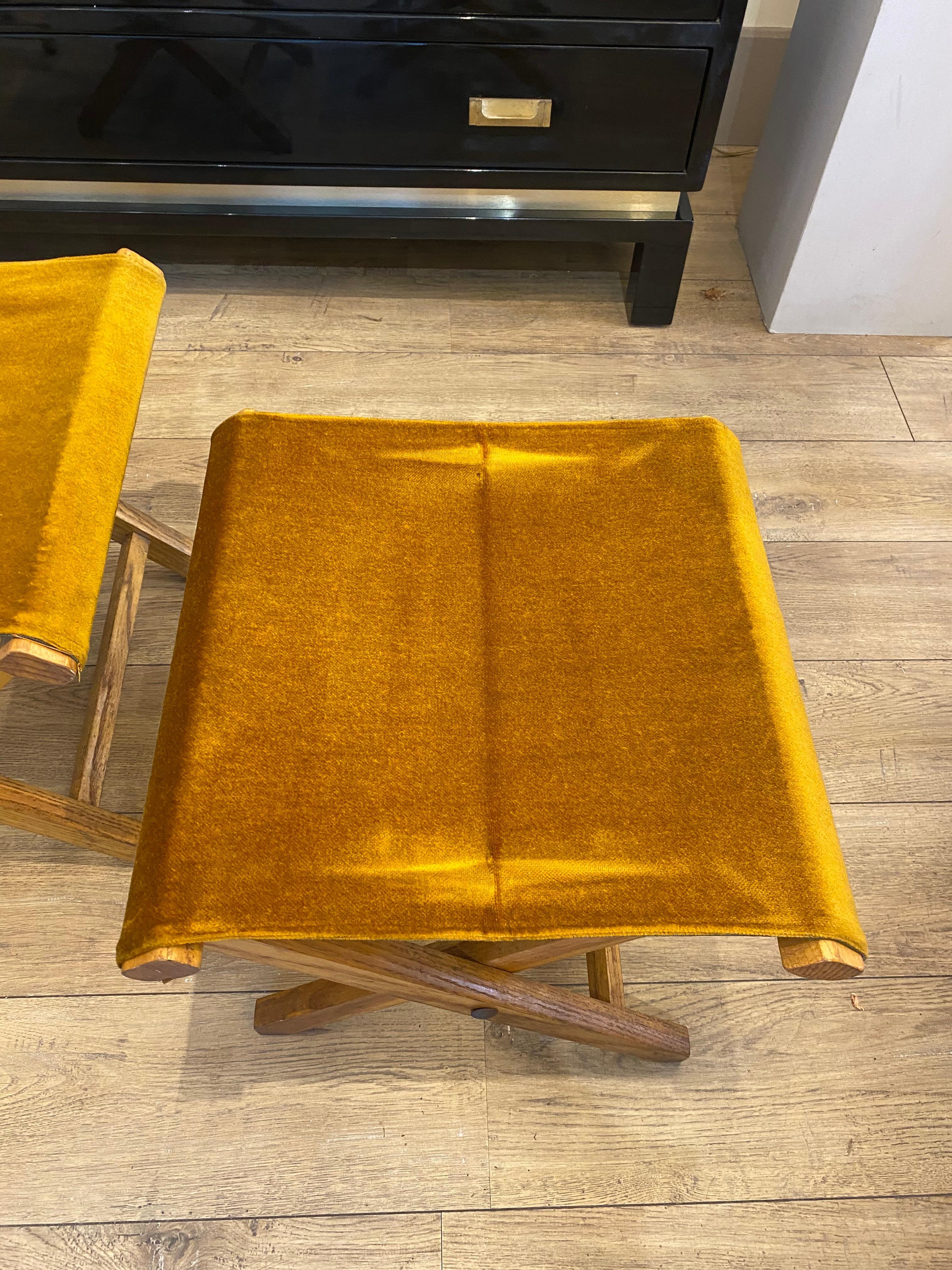 Pair of folding stools 1950 Italy For Sale 3