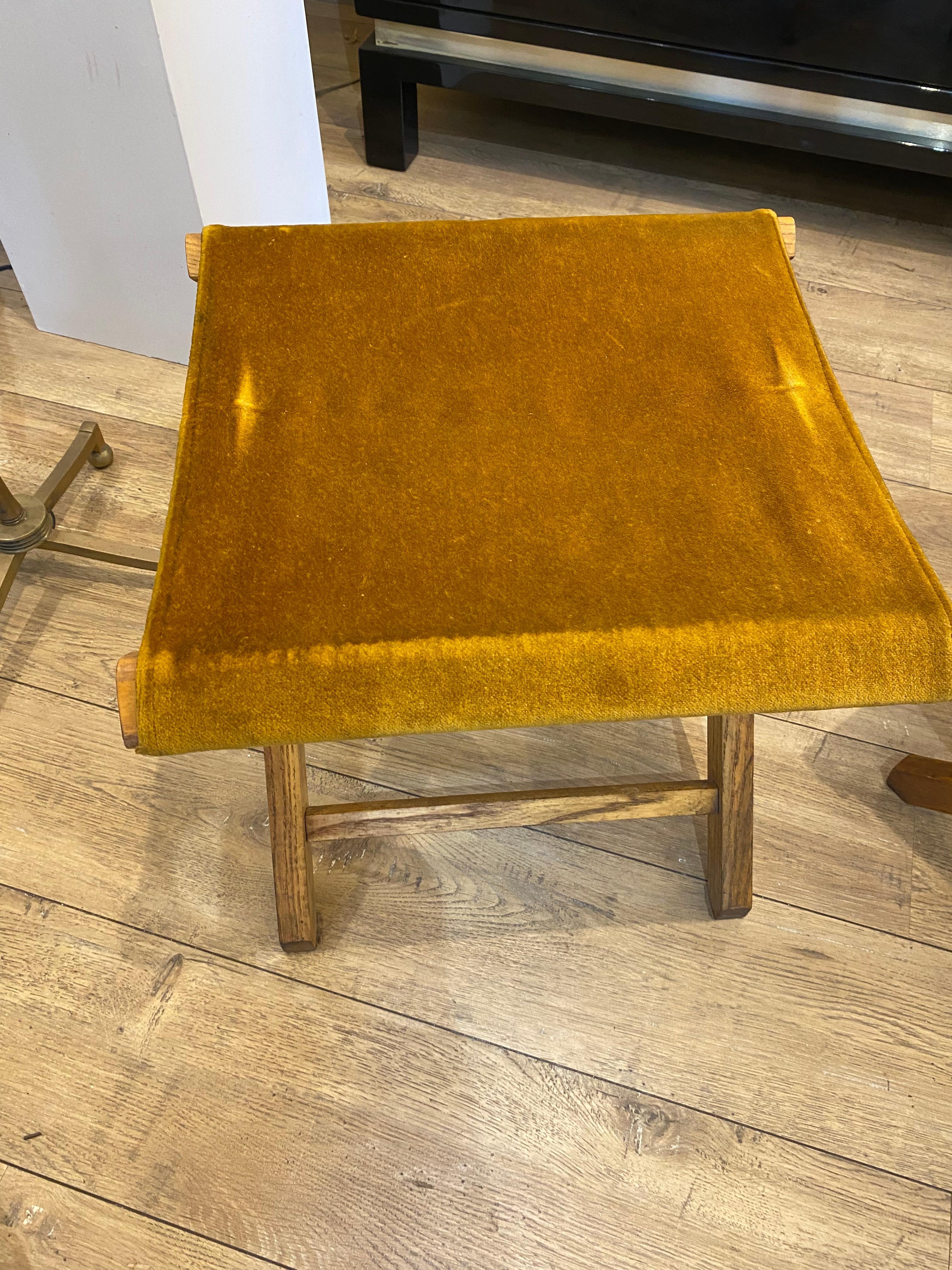 Italian Pair of folding stools 1950 Italy