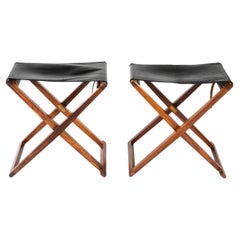 Pair of Folding Stools by Mogens Koch for Interna