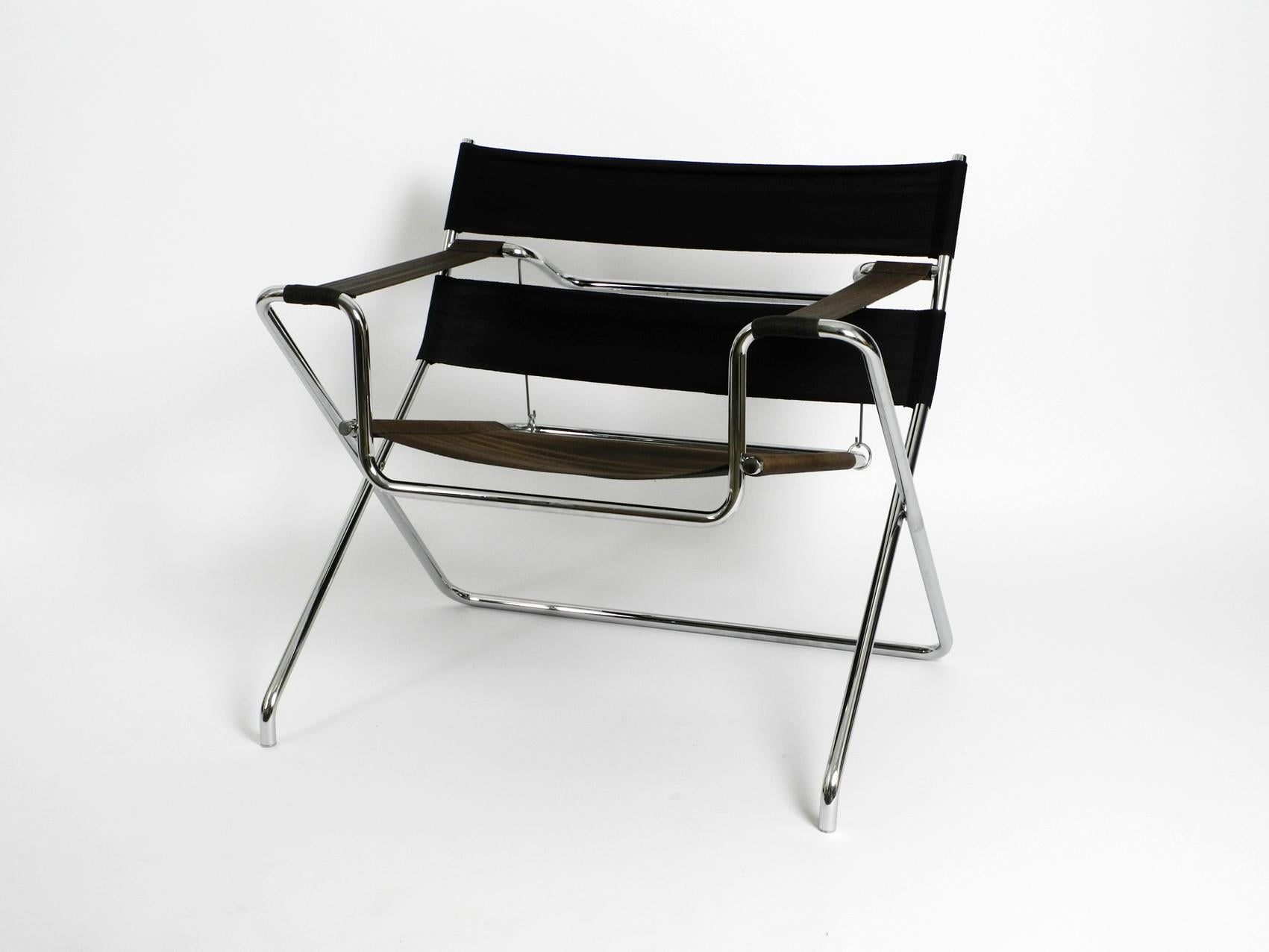 Metal Pair of Folding Tubular Steel D4 Armchairs by Marcel Breuer for Tecta from 1980s