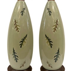 Pair of Foliage Motif Lamps