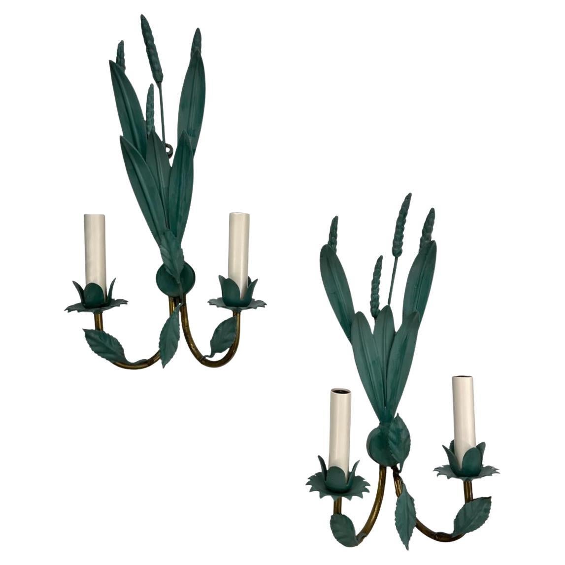 Paire d'appliques Foliage Wheat