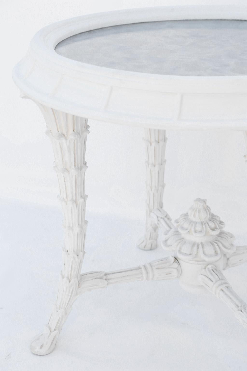 Pair of Foliate-Carved, Serge Roche Style, End Tables with Mirrored Tops In Good Condition In West Palm Beach, FL