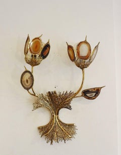 Pair of Foliated Wall-Lights by J.Duval Brasseur, 1970s