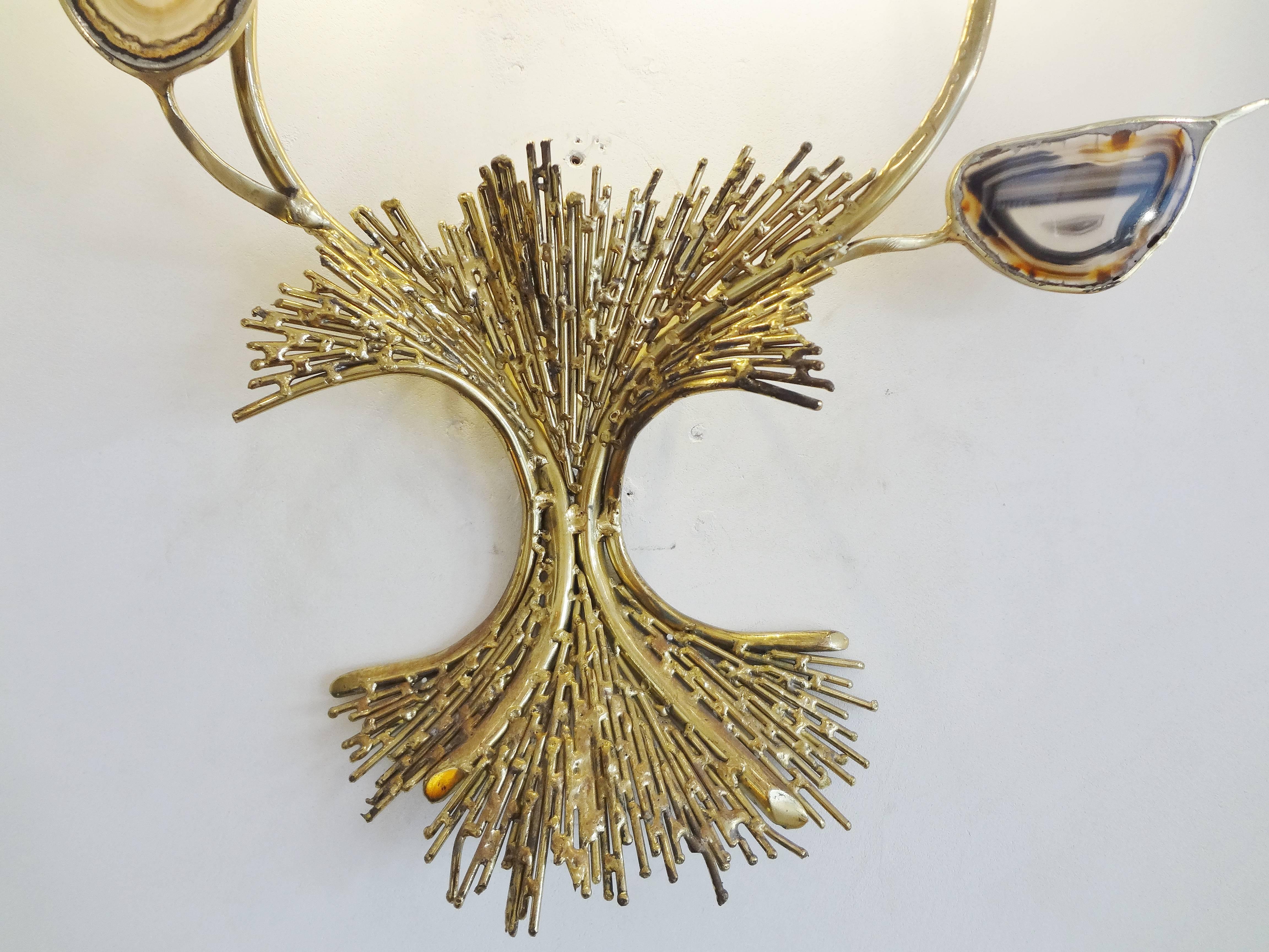 Pair of Foliated Wall-Lights by J.Duval Brasseur, 1970s In Good Condition For Sale In Paris, FR