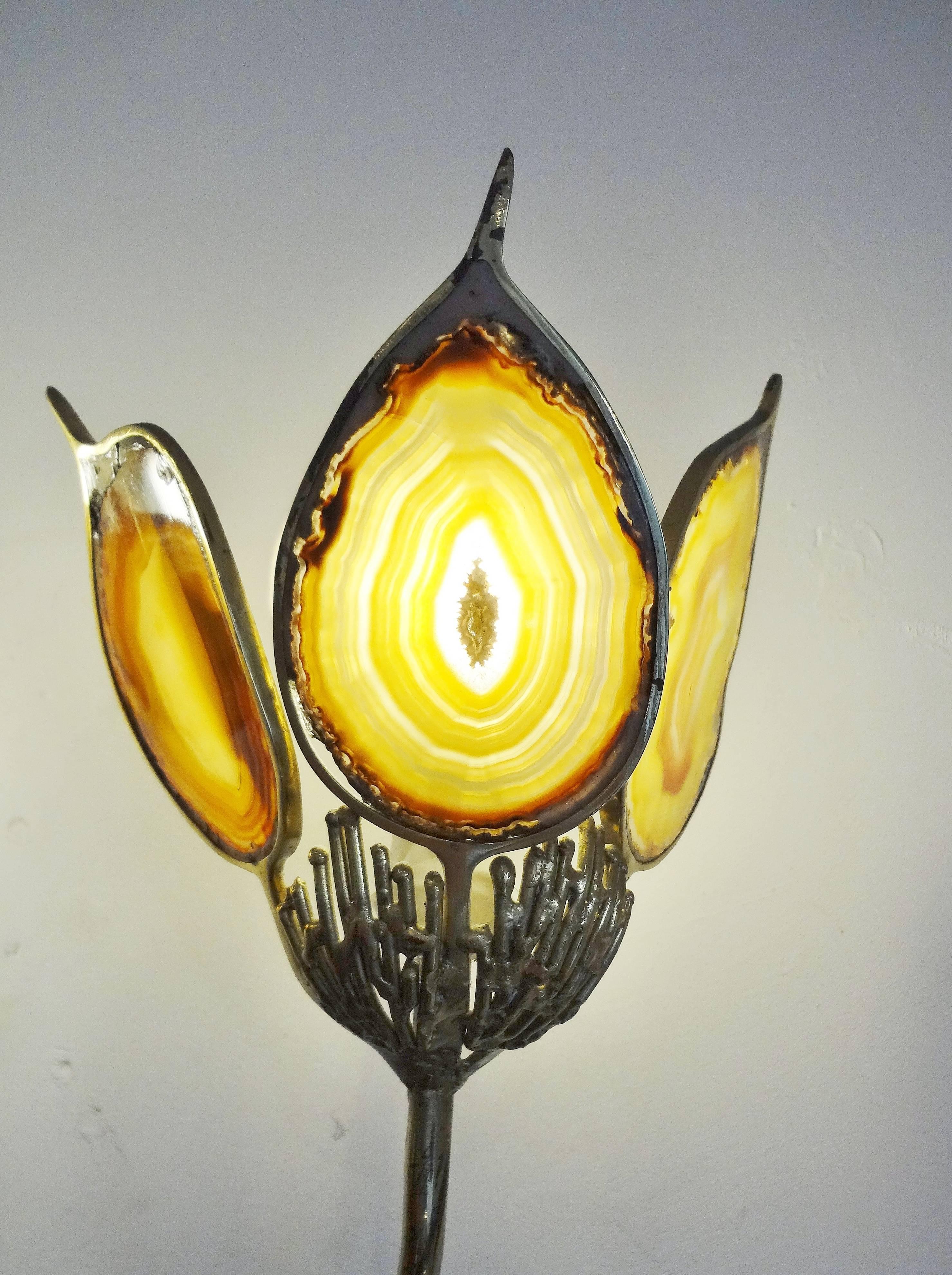 Late 20th Century Pair of Foliated Wall-Lights by J.Duval Brasseur, 1970s For Sale