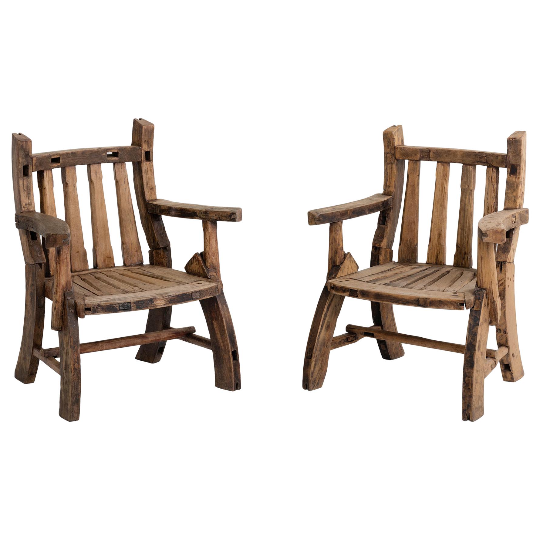 Timber Outdoor Chairs, France circa 1930