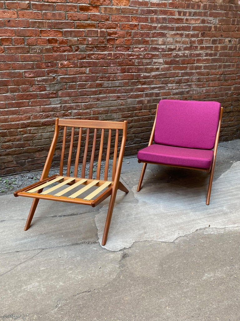 Folk Ohlsson Teak Scissor Chairs - A Pair For Sale 5