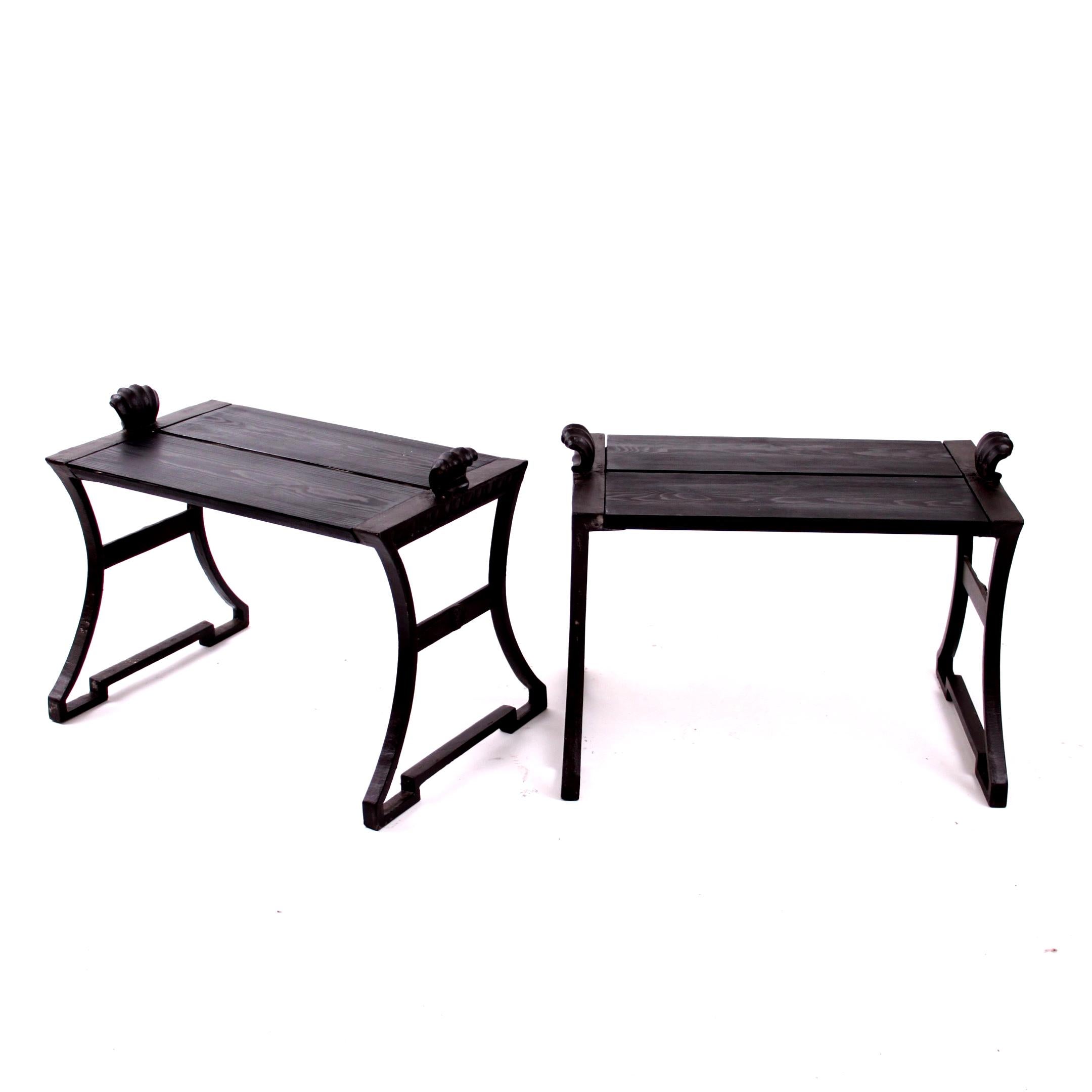 Swedish Pair of Folke Bensow Benches, Dessin Park Bench No. 1, Sweden For Sale