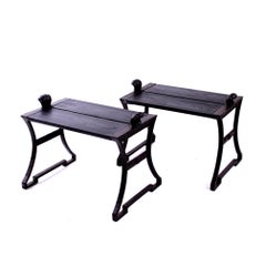 Pair of Folke Bensow Park Bench No. 1 in Black, Sweden, 1920s