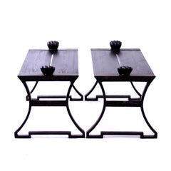 Pair of Folke Bensow Park Bench No. 1 in Black, Sweden, 1920s