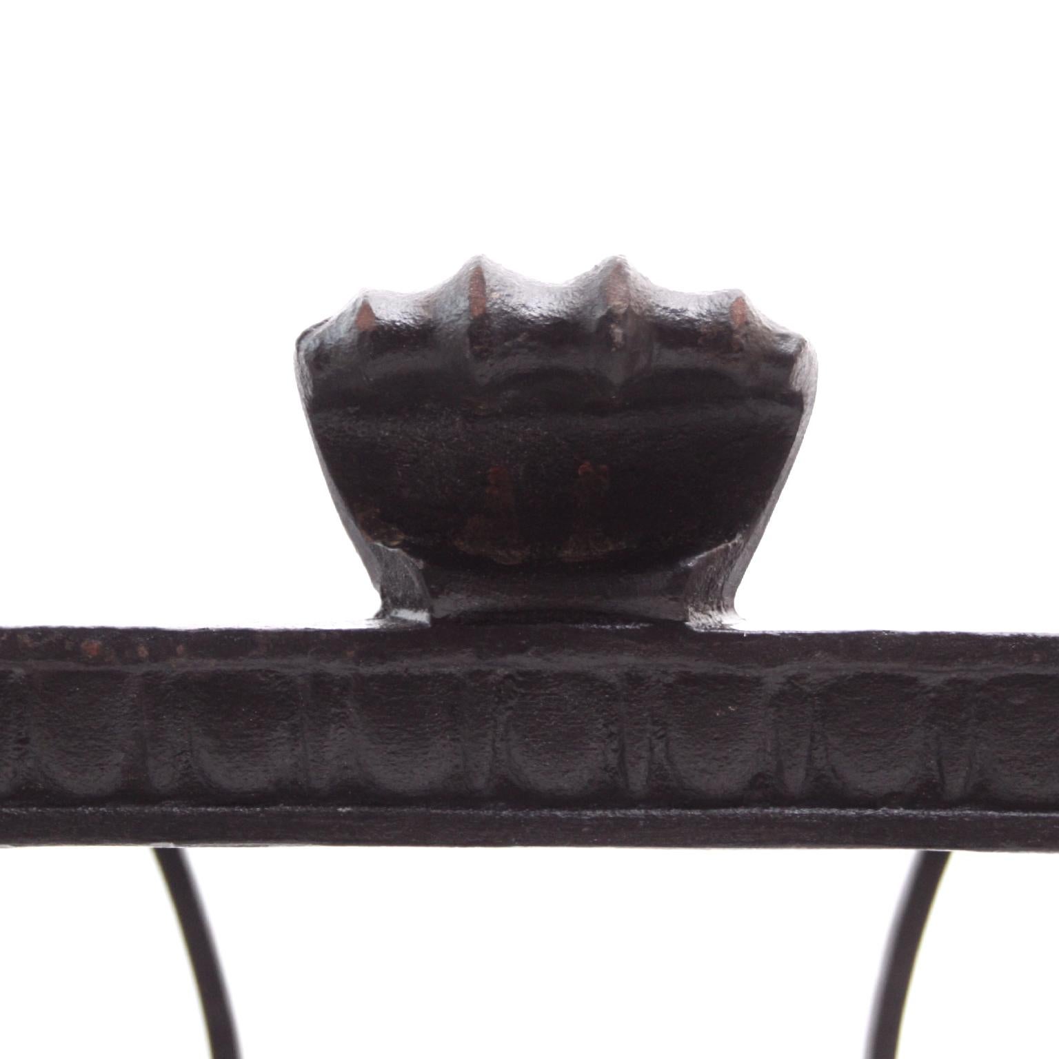 Cast Pair of Folke Bensow Park Bench No. 1 in Black, Sweden, 1920s