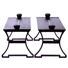 Pair of Folke Bensow Park Bench No. 1 in Black, Sweden, 1920s