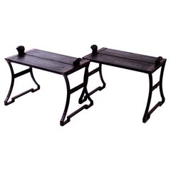 Used Pair of Folke Bensow Park Bench No. 1 in Black, Sweden, 1920s