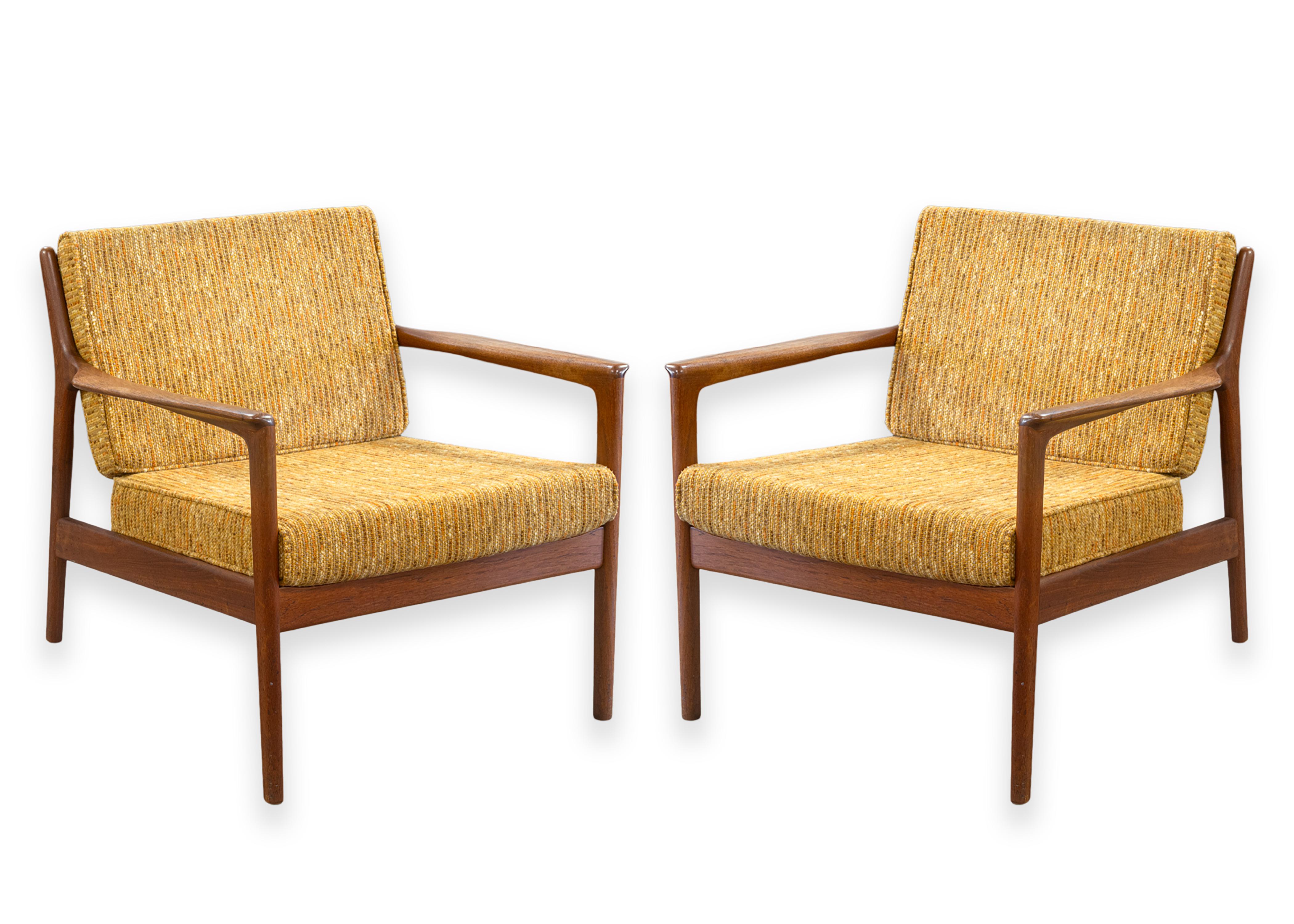 Paire de chaises longues en teck Folke Ohlssen pour Dux USA 75 Vintage By 1960s en vente 2