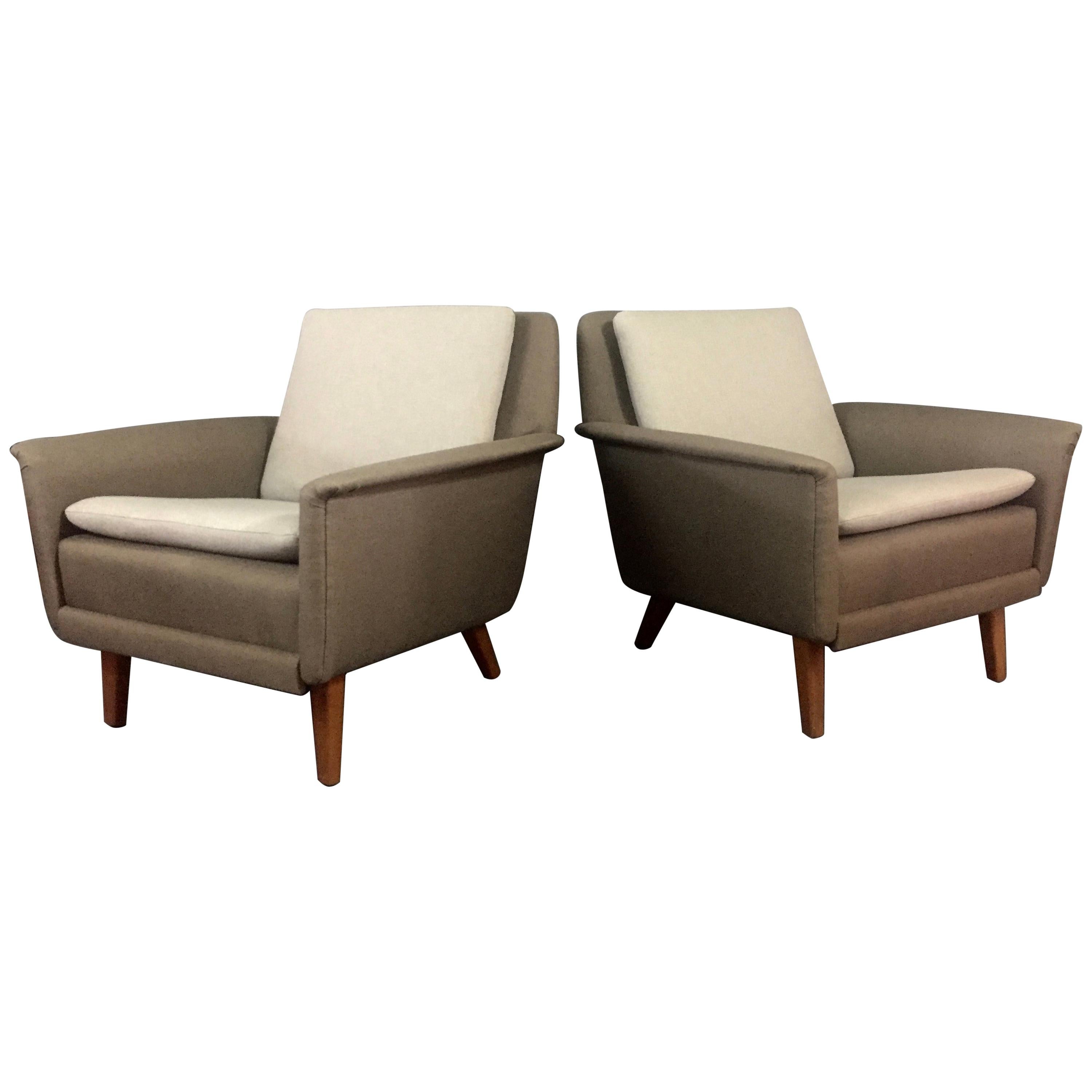 Pair of Folke Ohlsson Lounge Chairs, Denmark, 1960s For Sale