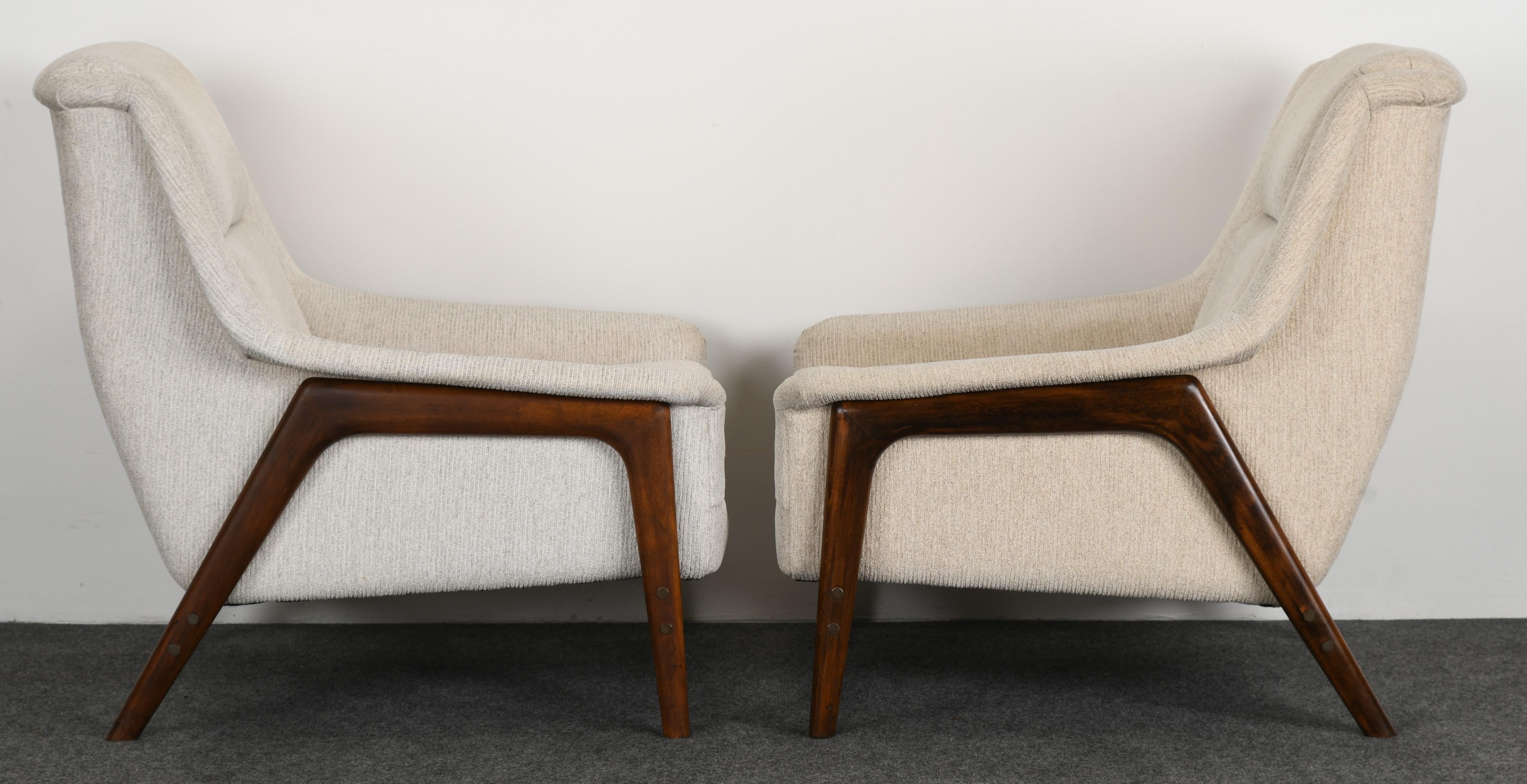 Swedish Pair of Folke Ohlsson Lounge Chairs for DUX, 1960s