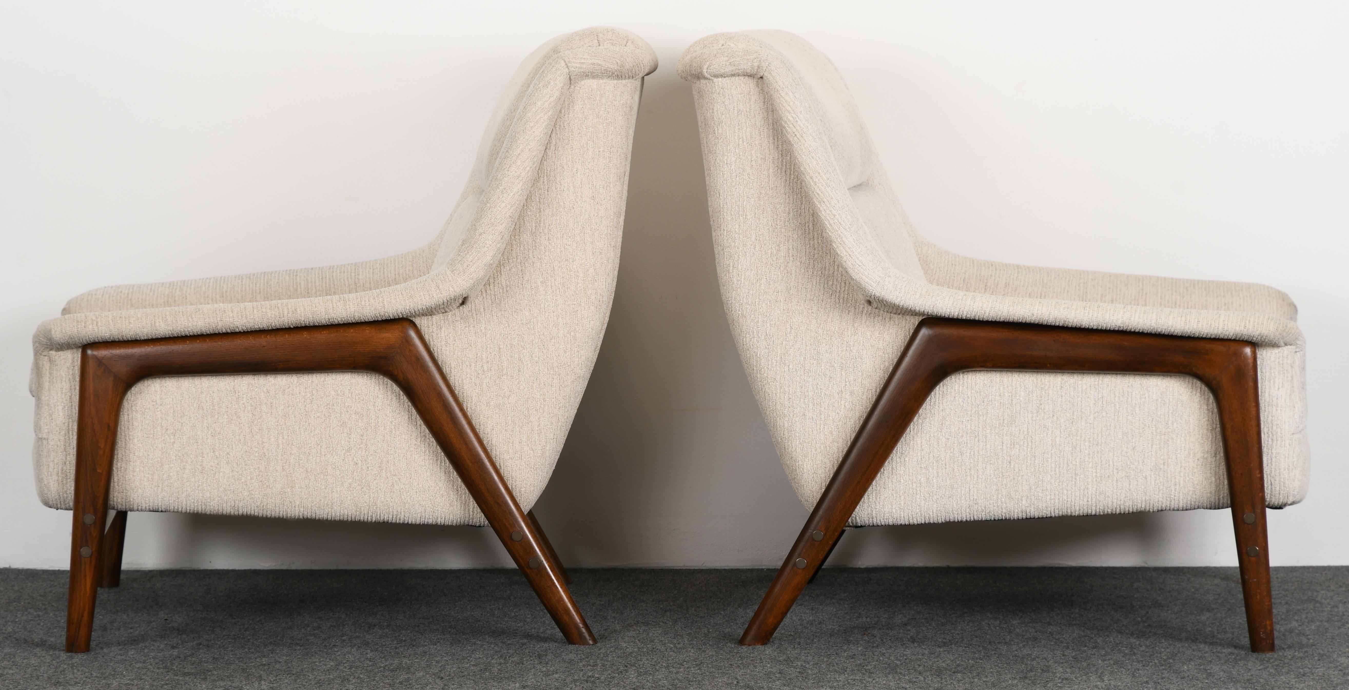 Mid-20th Century Pair of Folke Ohlsson Lounge Chairs for DUX, 1960s