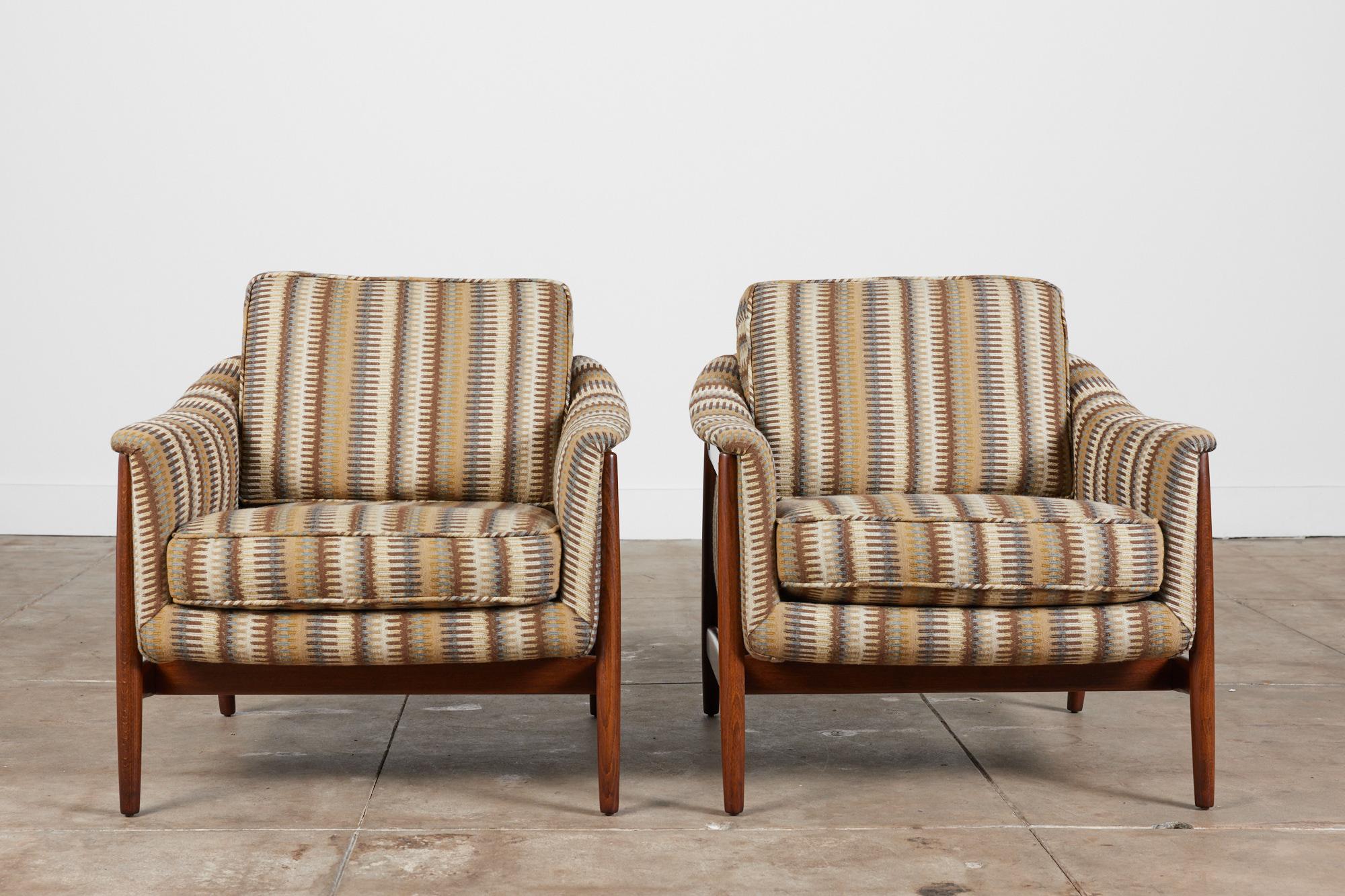 Scandinavian Modern Pair of Folke Ohlsson Lounge Chairs for DUX