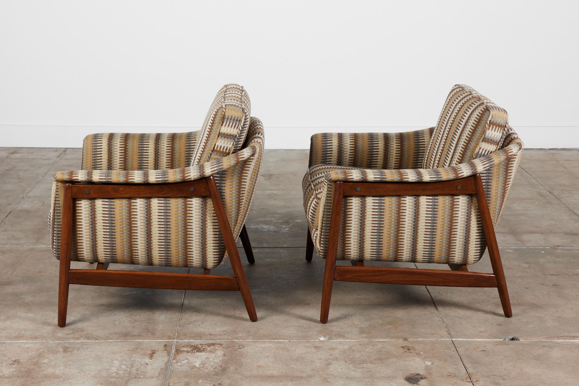 Swedish Pair of Folke Ohlsson Lounge Chairs for DUX