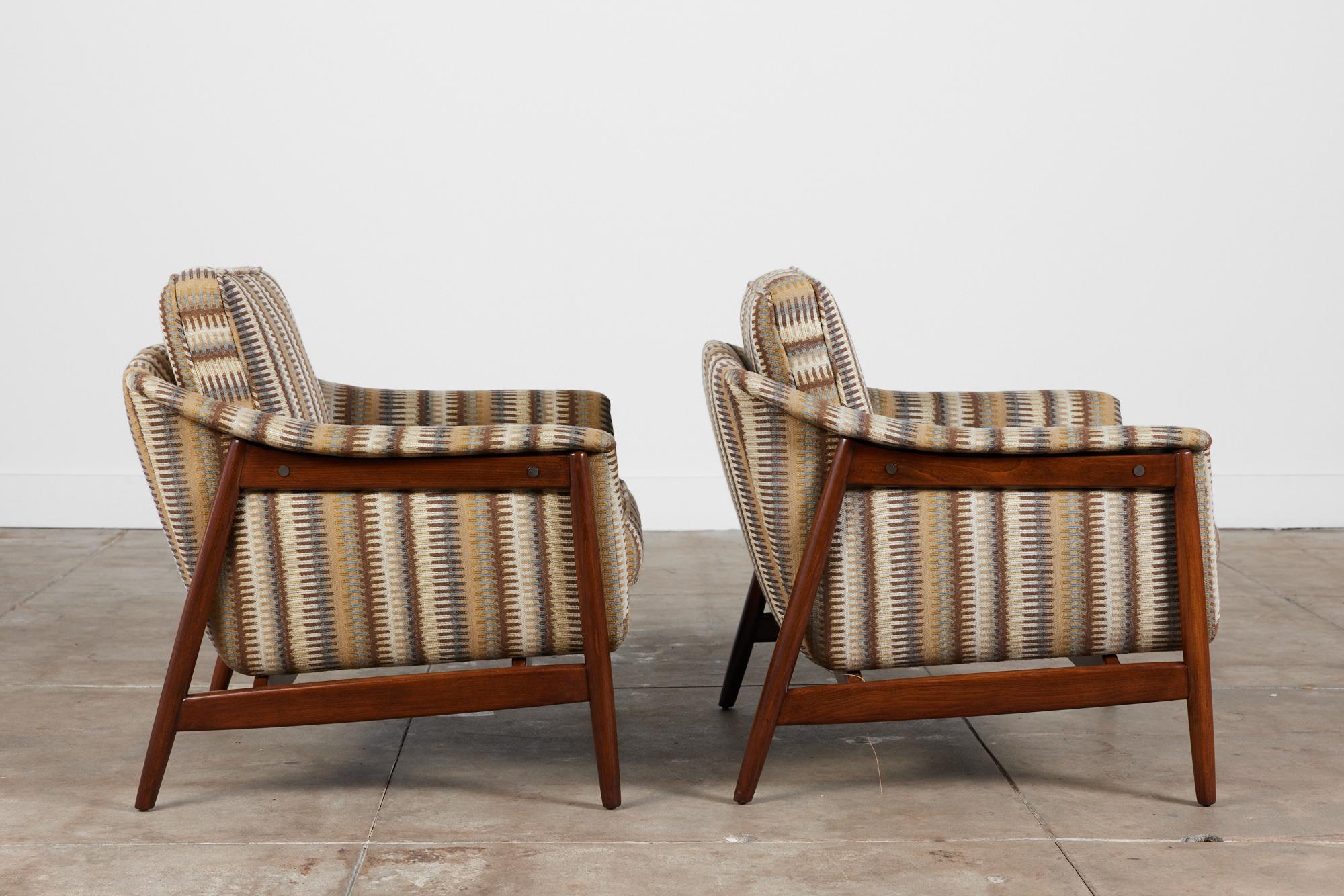 Upholstery Pair of Folke Ohlsson Lounge Chairs for DUX