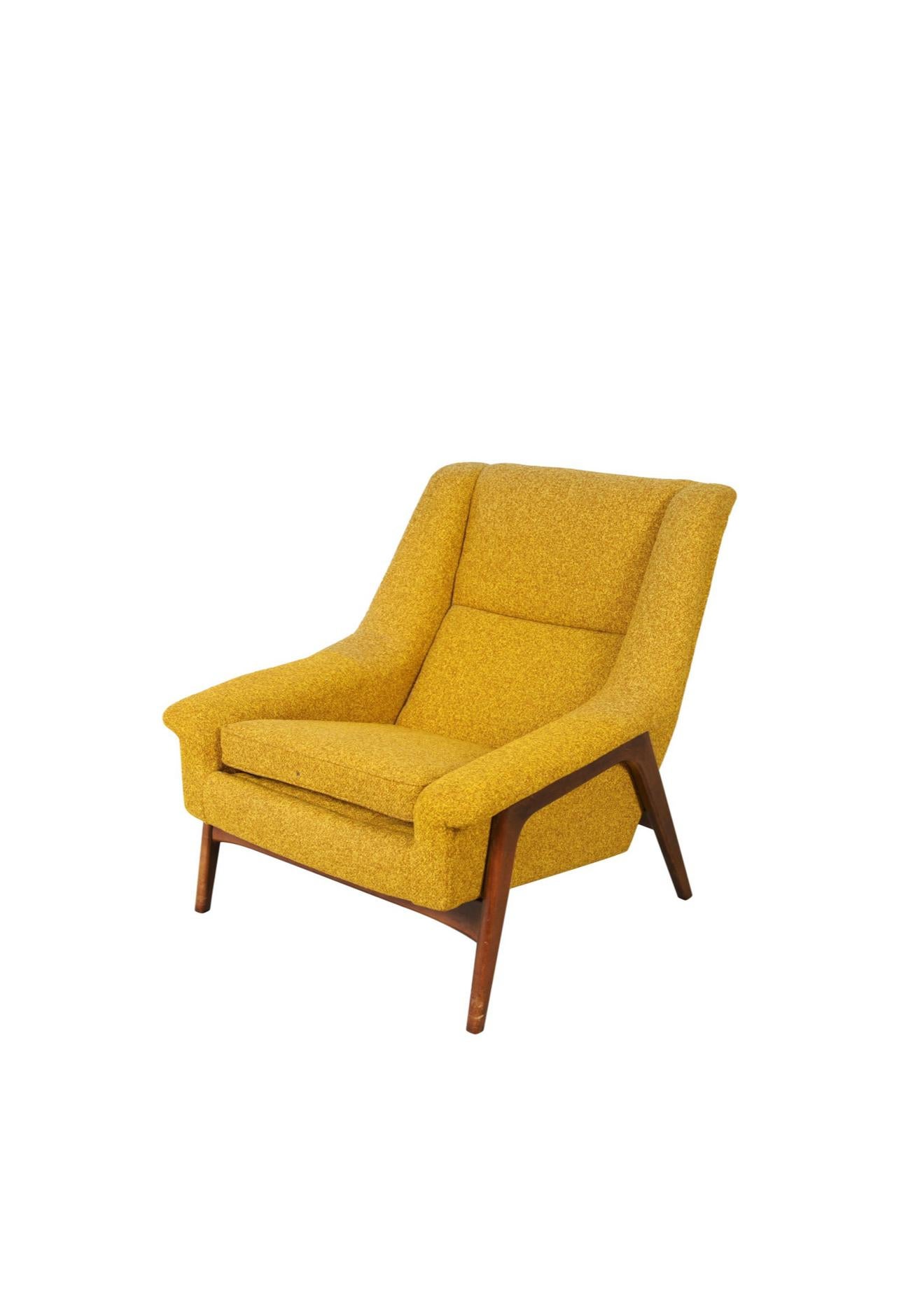 Mid-Century Modern Folke Ohlsson paire de fauteuils de salon en tissu COM/COL en vente