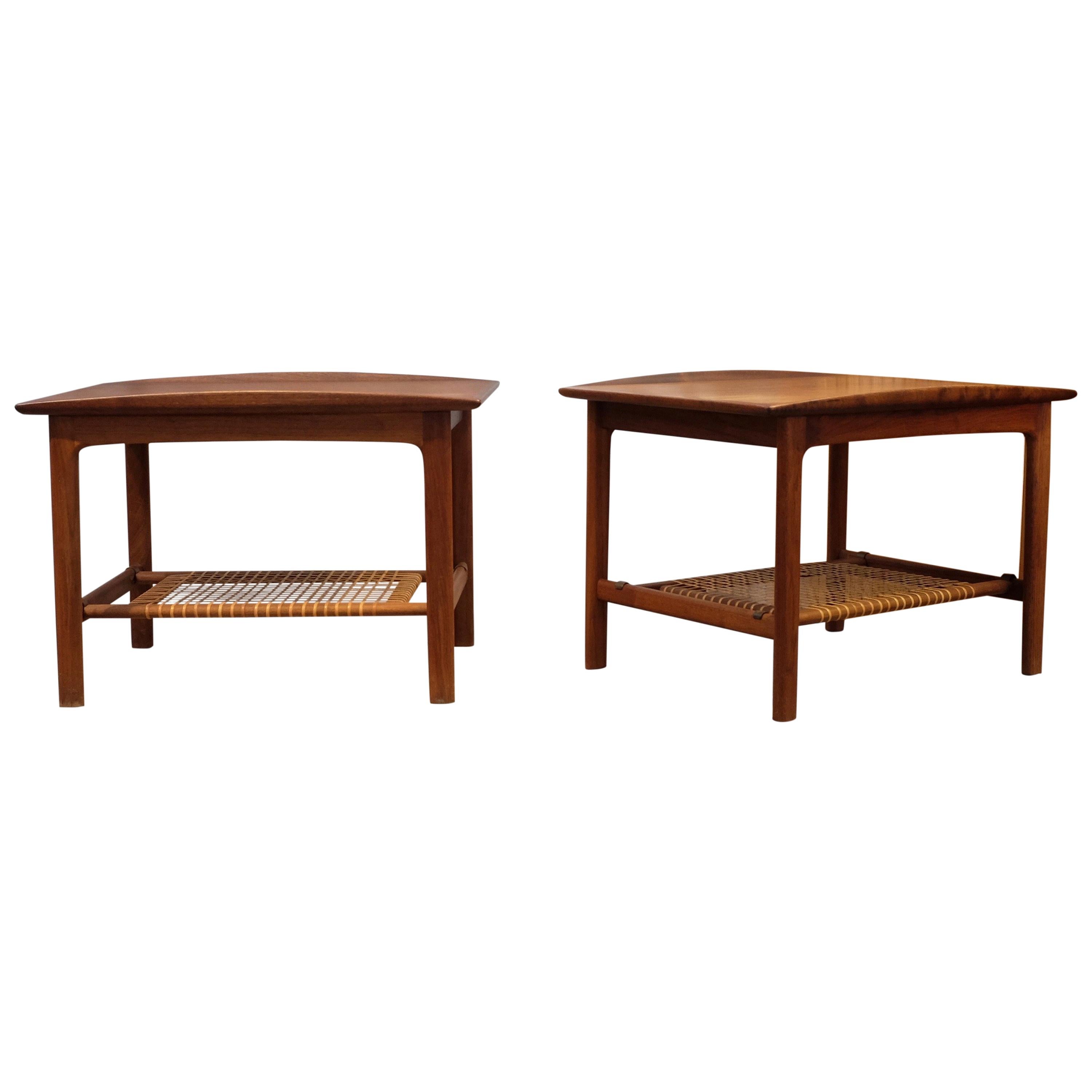 Pair of Folke Ohlsson Teak Side Tables / Bedside Tables for DUX, 1950s