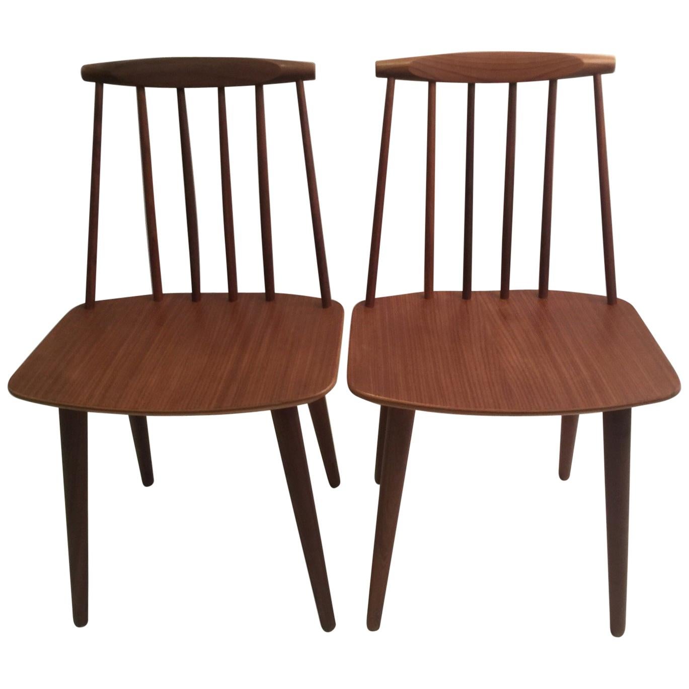 Pair of Folke Palsson J77 Chairs in Teak