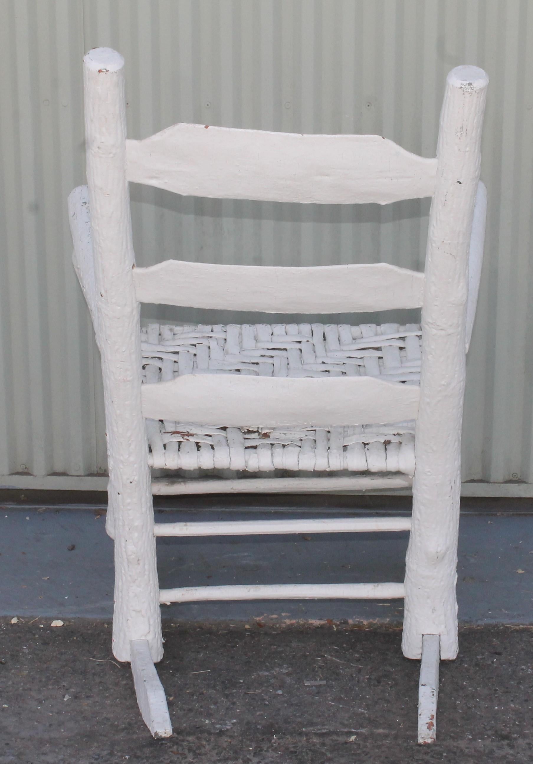 Pair of Folky Southern 19th Century Old Hickory Porch Rocking Chairs 3