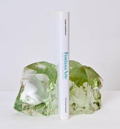 Pair of Fontana Arte Chiseled Glass Bookends by Max Ingrand, Italy, circa 1950
