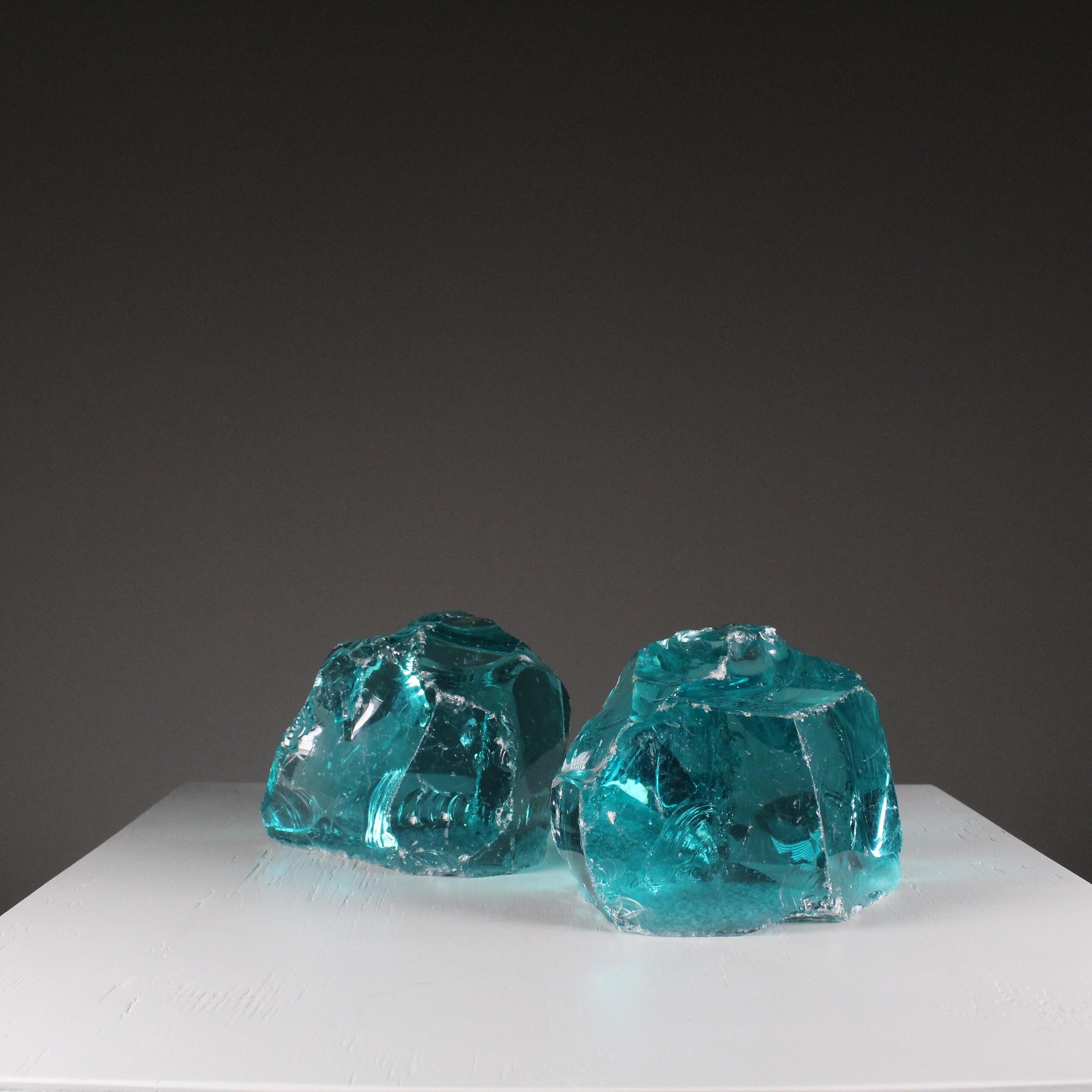 Post-Modern Pair of Fontana Arte glass sculptures For Sale
