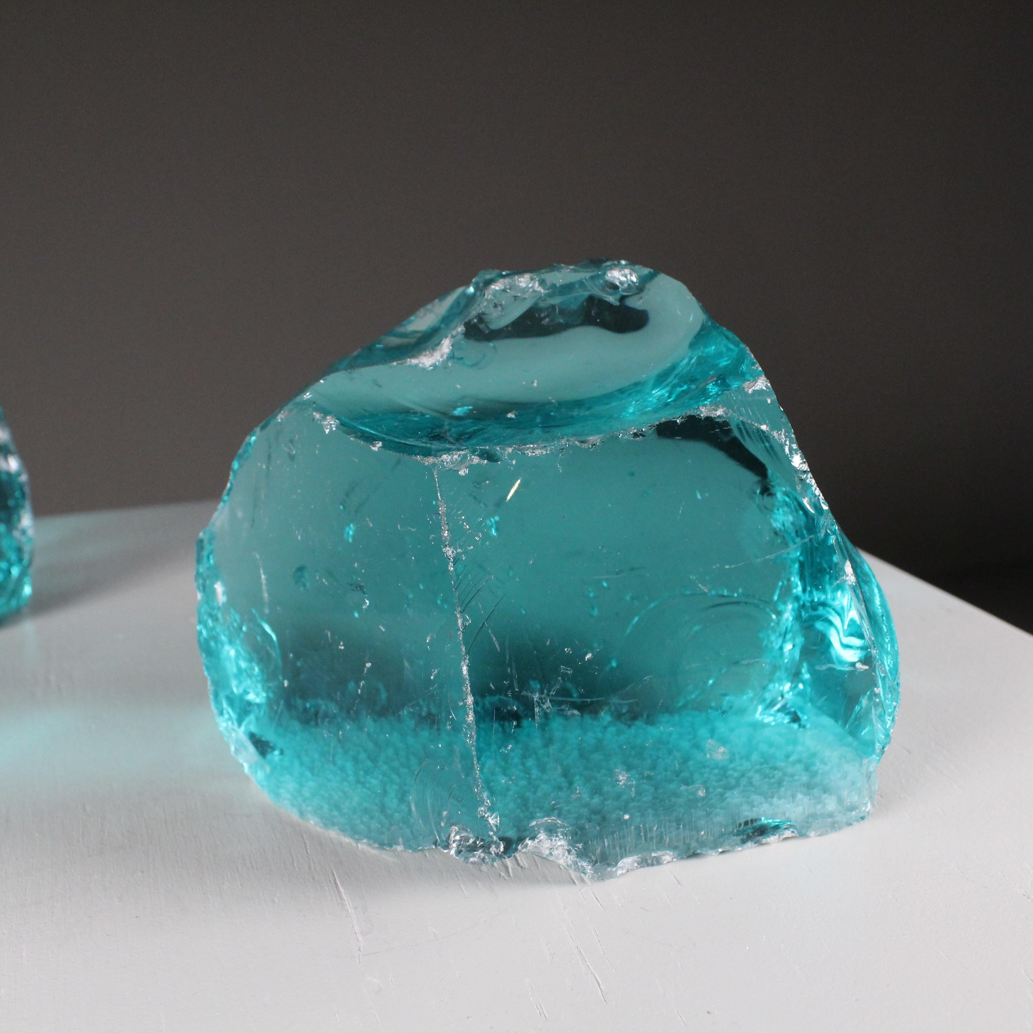Pair of Fontana Arte glass sculptures In Good Condition For Sale In Milano, Lombardia