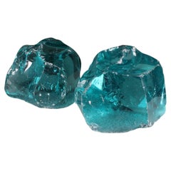 Retro Pair of Fontana Arte glass sculptures