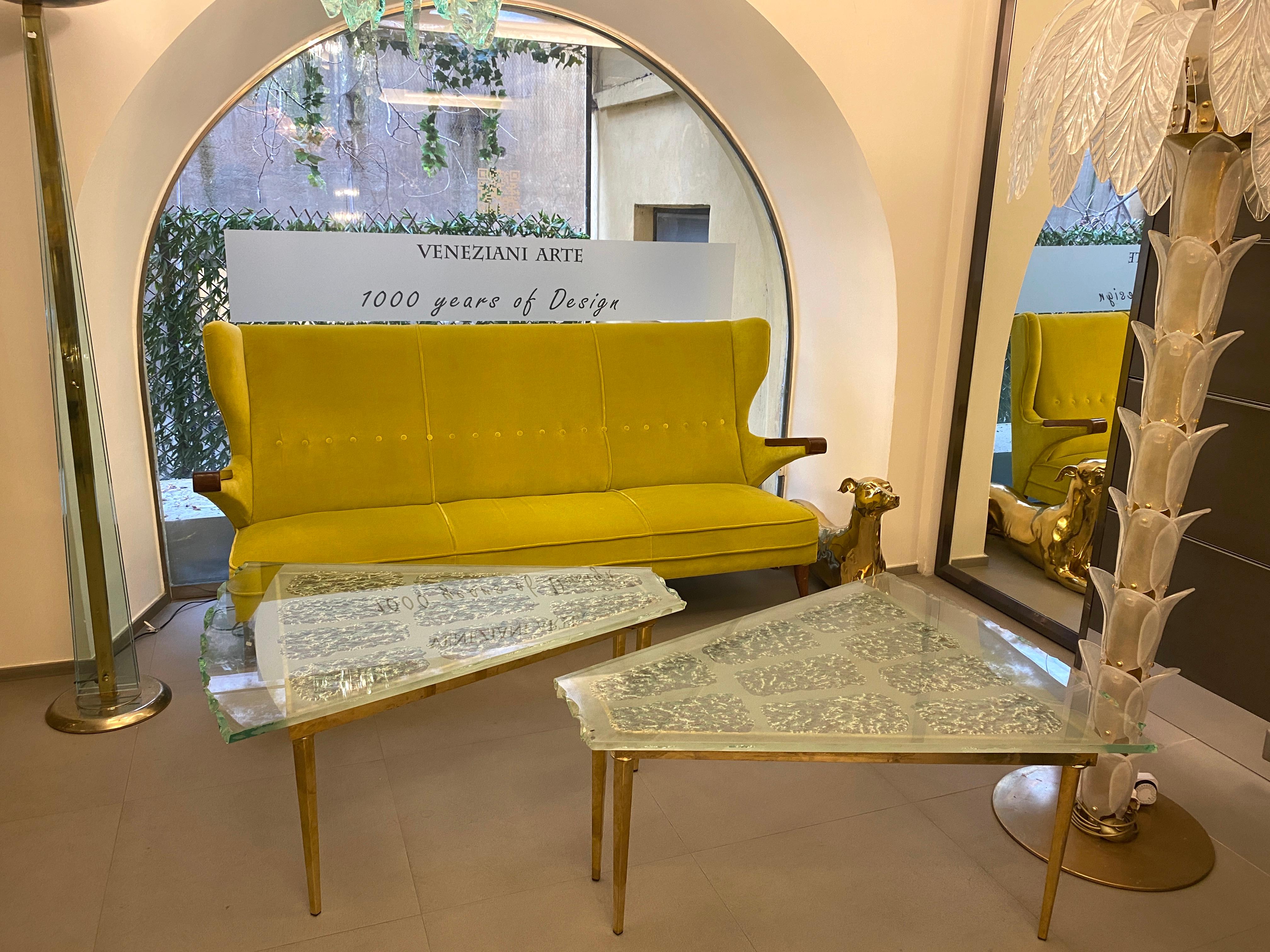 Paar Fontana Arte Mid-Century Sofa oder Couchtisch attr. Max Ingrand  im Angebot 3