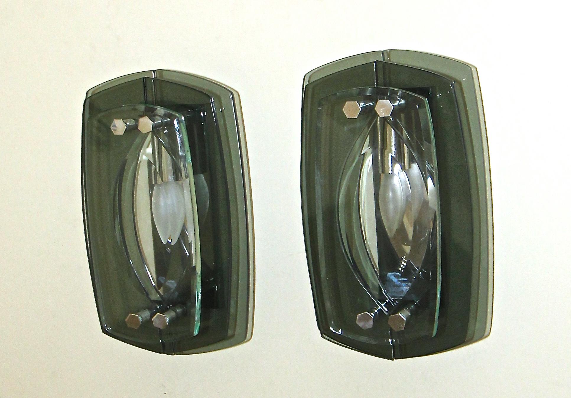 Pair of Fontana Arte Style Italian Sconces 5