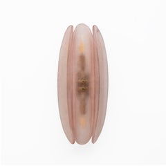 Pair of Fontana Arte Style Mid-century Modern Pink Murano Glass Sconces