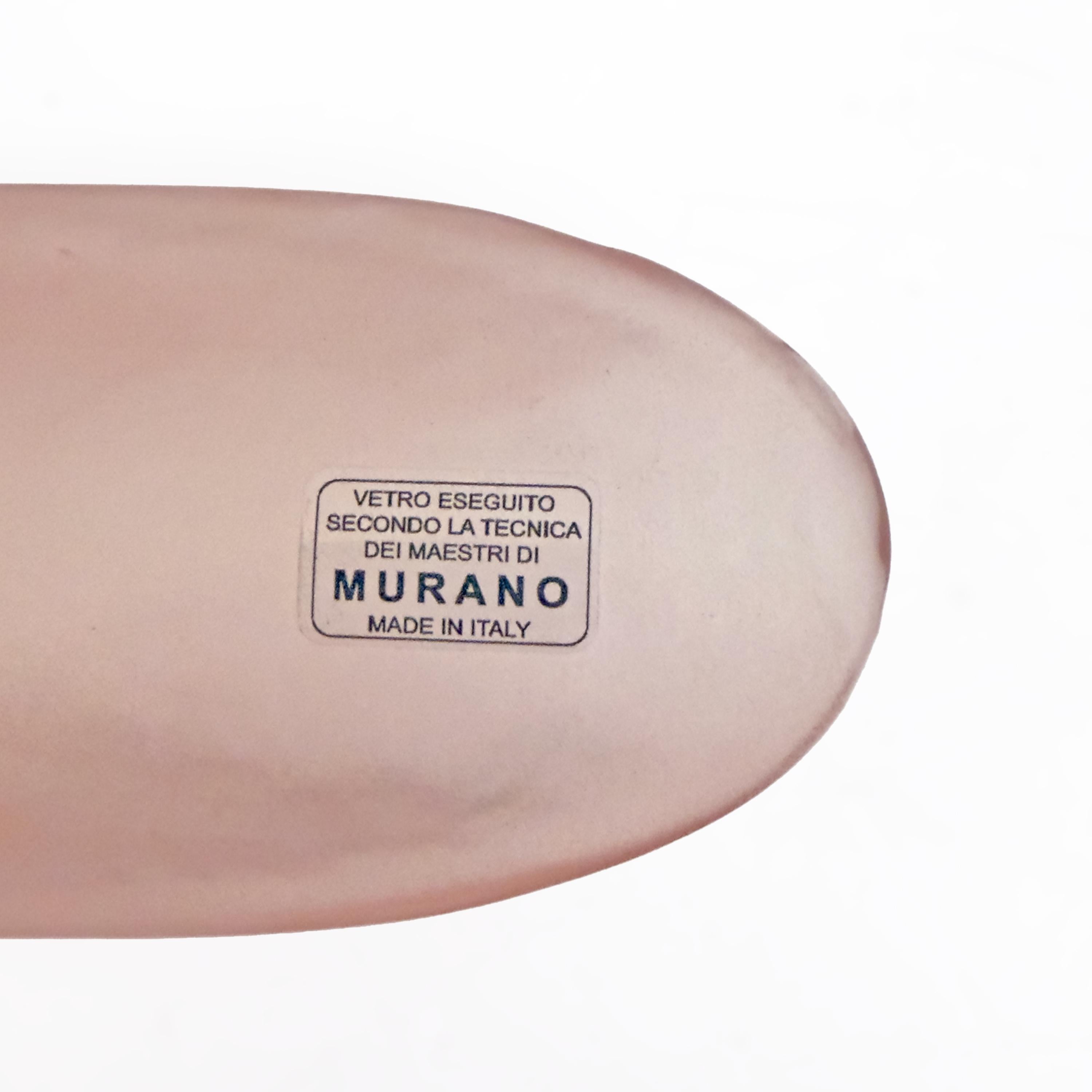 Paire d'appliques en verre de Murano rose de style Fontana Arte du milieu du siècle dernier en vente 2