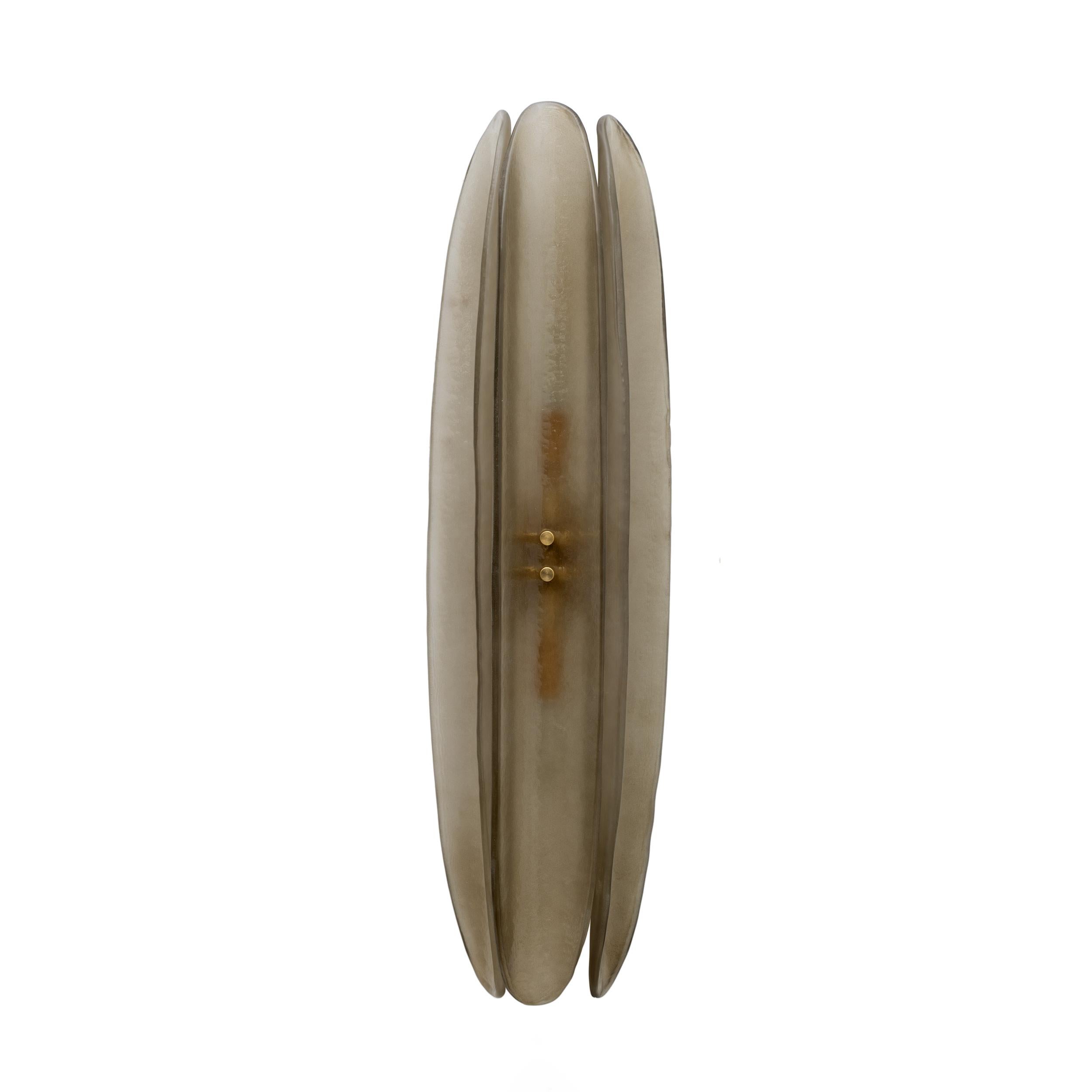 Ein Paar Fontana Arte Stil Mitte des Jahrhunderts Moderne Rauch Murano Glas Wandleuchten (Moderne der Mitte des Jahrhunderts) im Angebot
