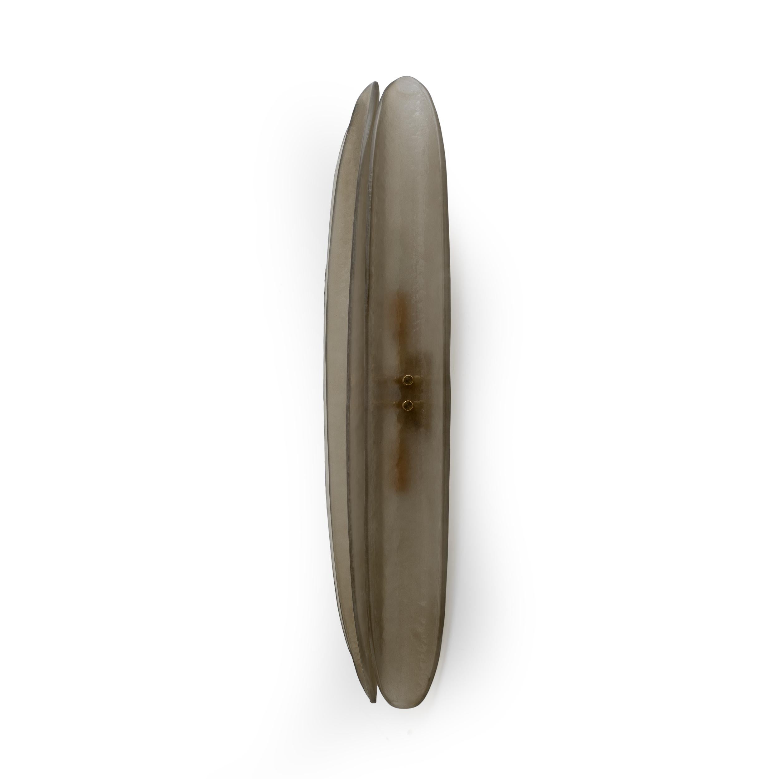 Ein Paar Fontana Arte Stil Mitte des Jahrhunderts Moderne Rauch Murano Glas Wandleuchten (21. Jahrhundert und zeitgenössisch) im Angebot