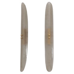 Paire d'appliques en verre de Murano fumé de style Fontana Arte du milieu du siècle dernier