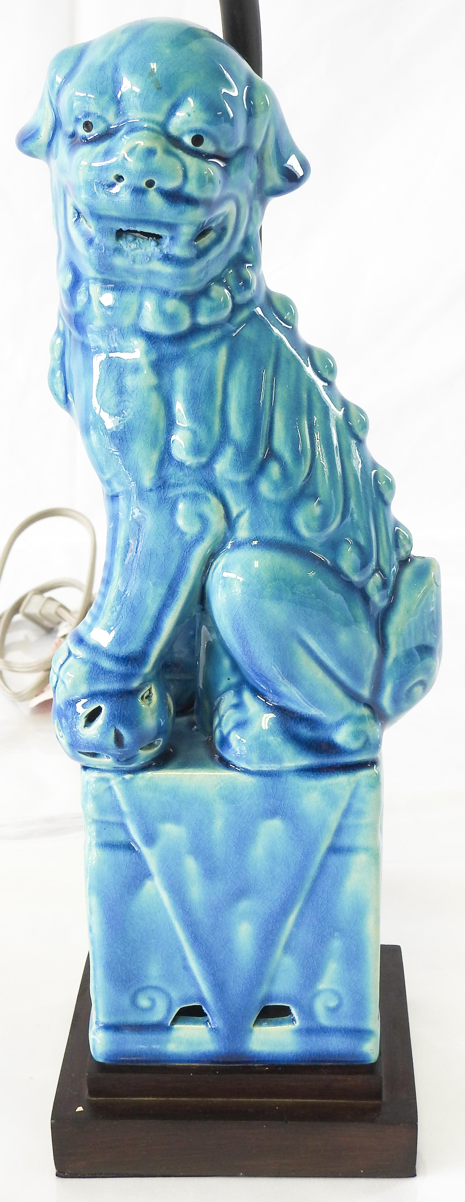 Chinoiserie Pair of Foo Dog Lamps