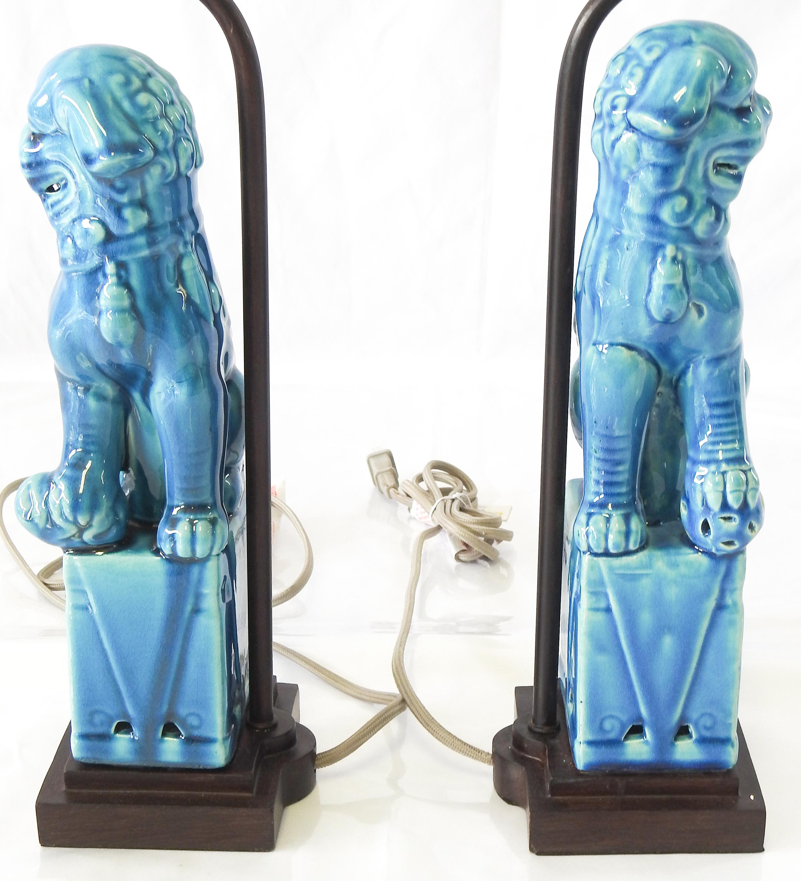 Contemporary Pair of Foo Dog Lamps