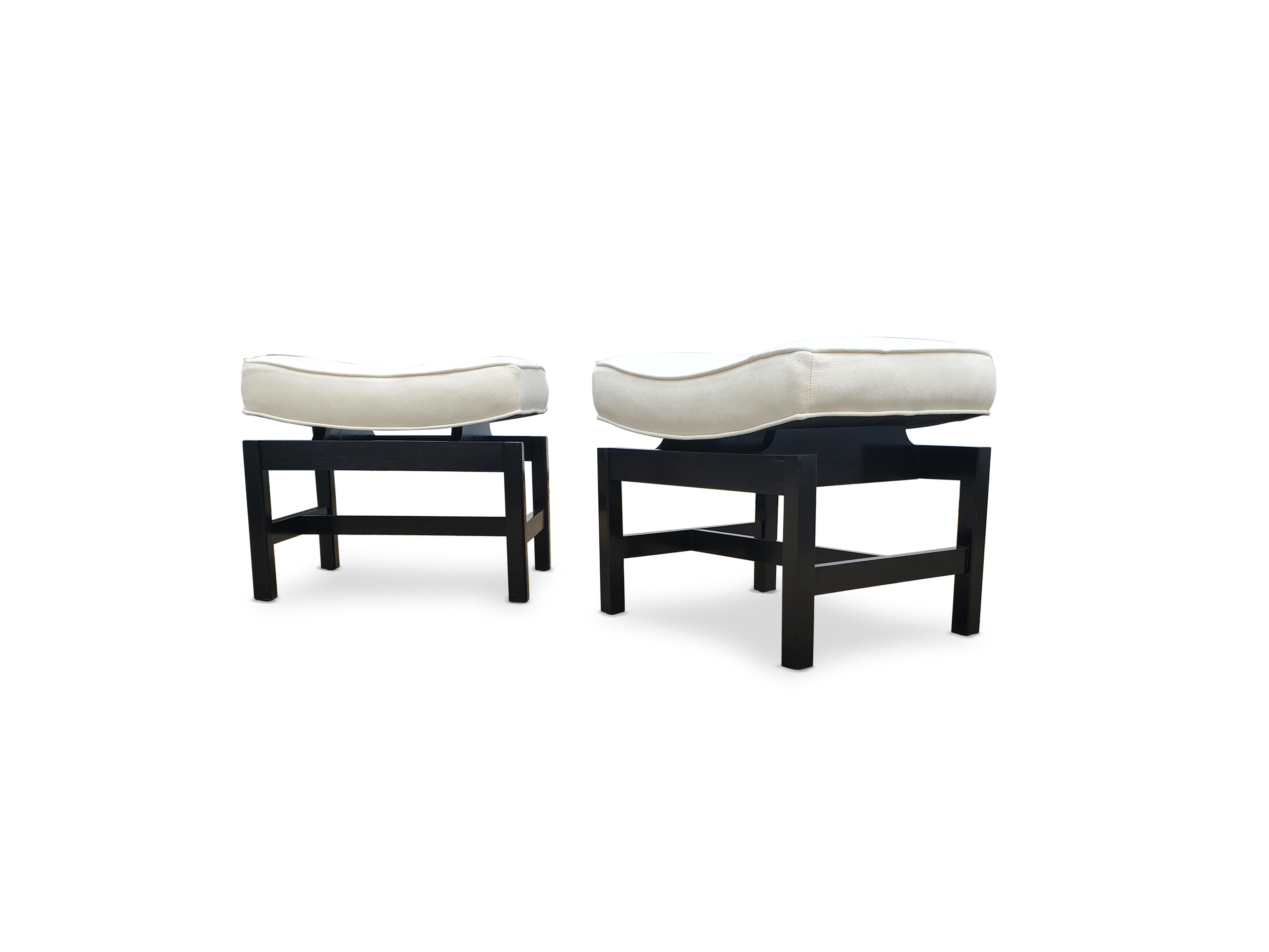 Upholstery Pair of Footstools by Jens Risom