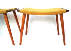 Pair of Footstools Stools Hans J. Wegner Papa Bear Ottoman Style