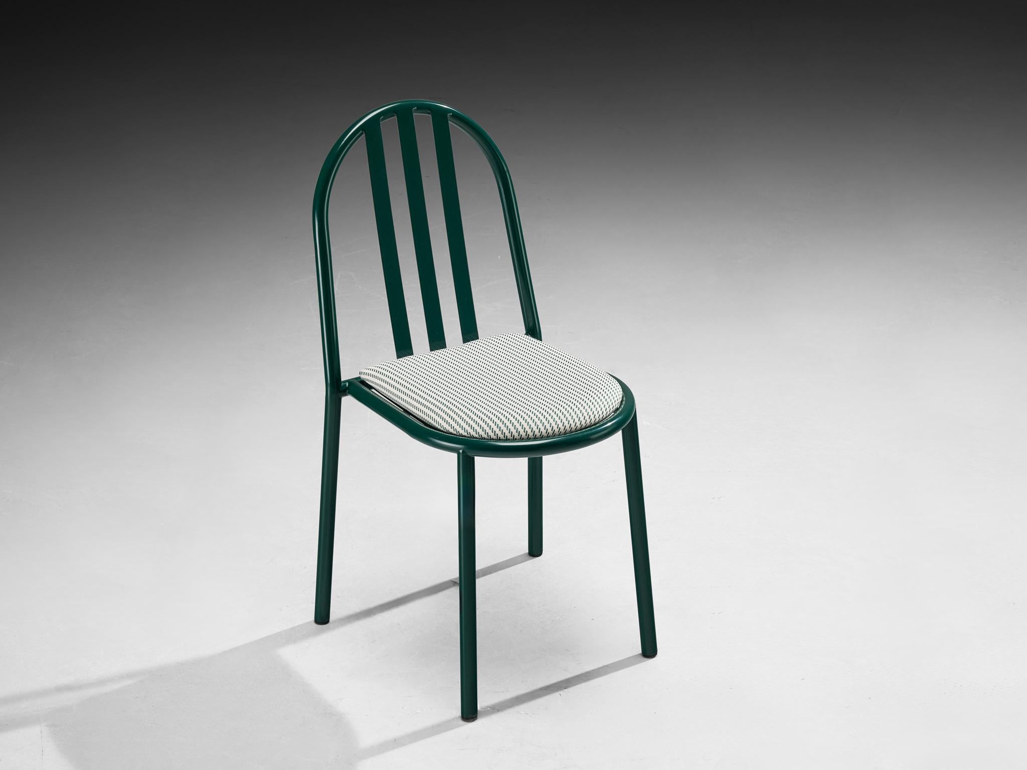 Inizio XX secolo Coppia di sedie in acciaio tubolare verde foresta di Robert Mallet-Stevens in vendita