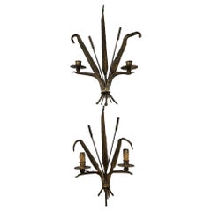 Pair of Forged Iron Sconces