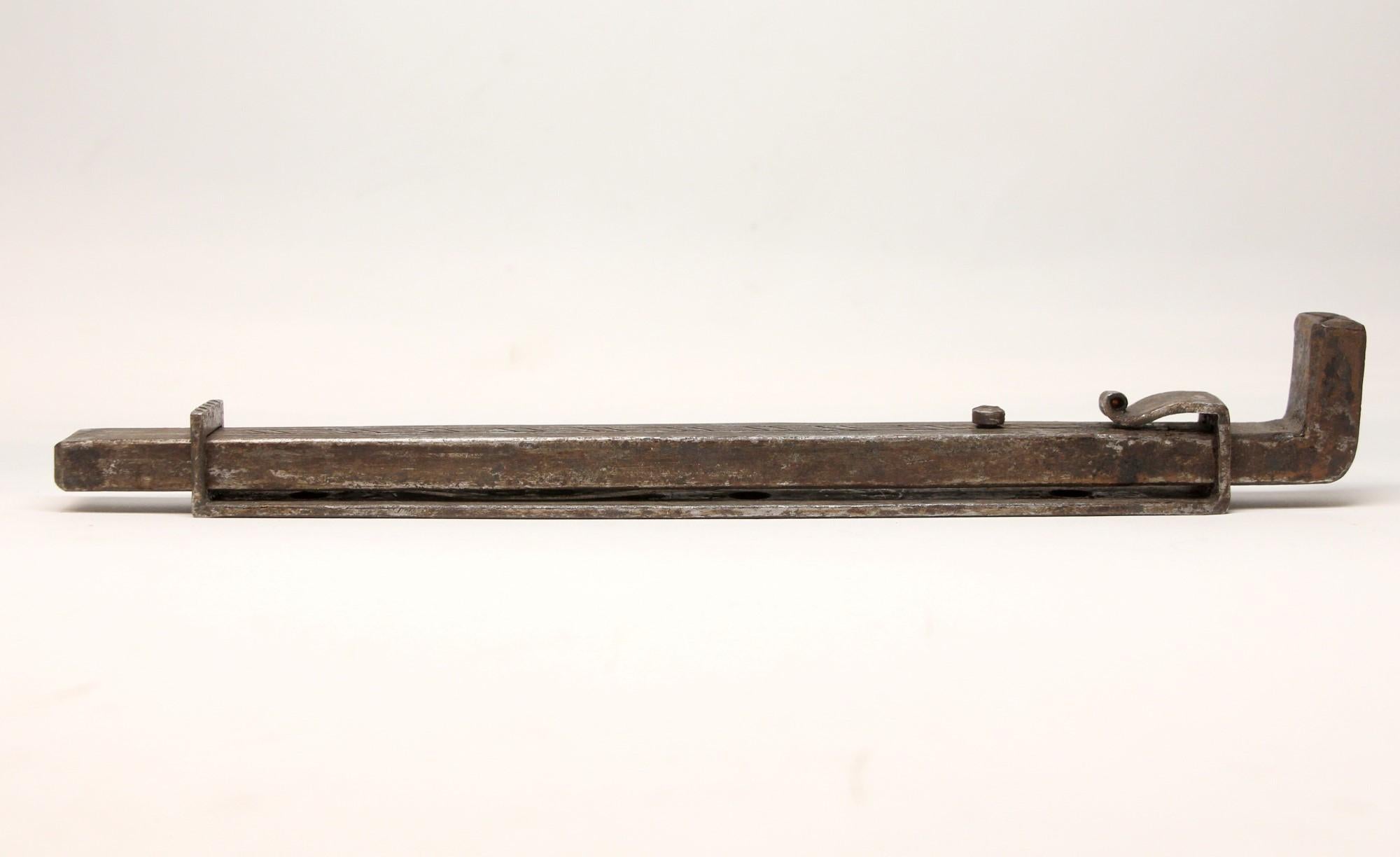 Pair Forged Iron Door / Gate Slide Bolts by Samuel Yellin Early 20th Century For Sale 1