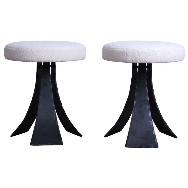 Pair of Steel Stools Designed by John Baldasare at 1stDibs