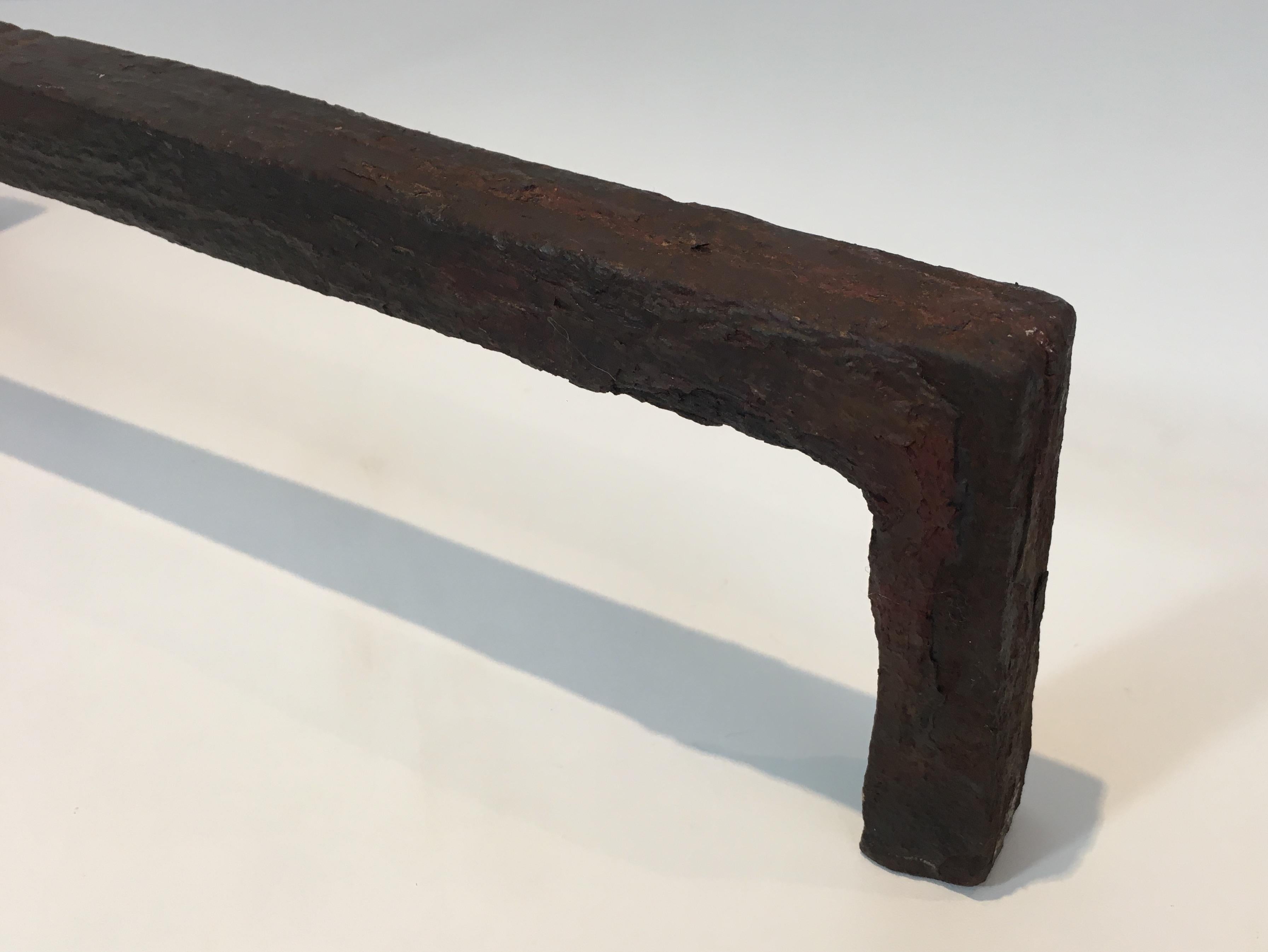 Paire de chenets en fer forgé forgé, style gothique, français, 18ème siècle en vente 7