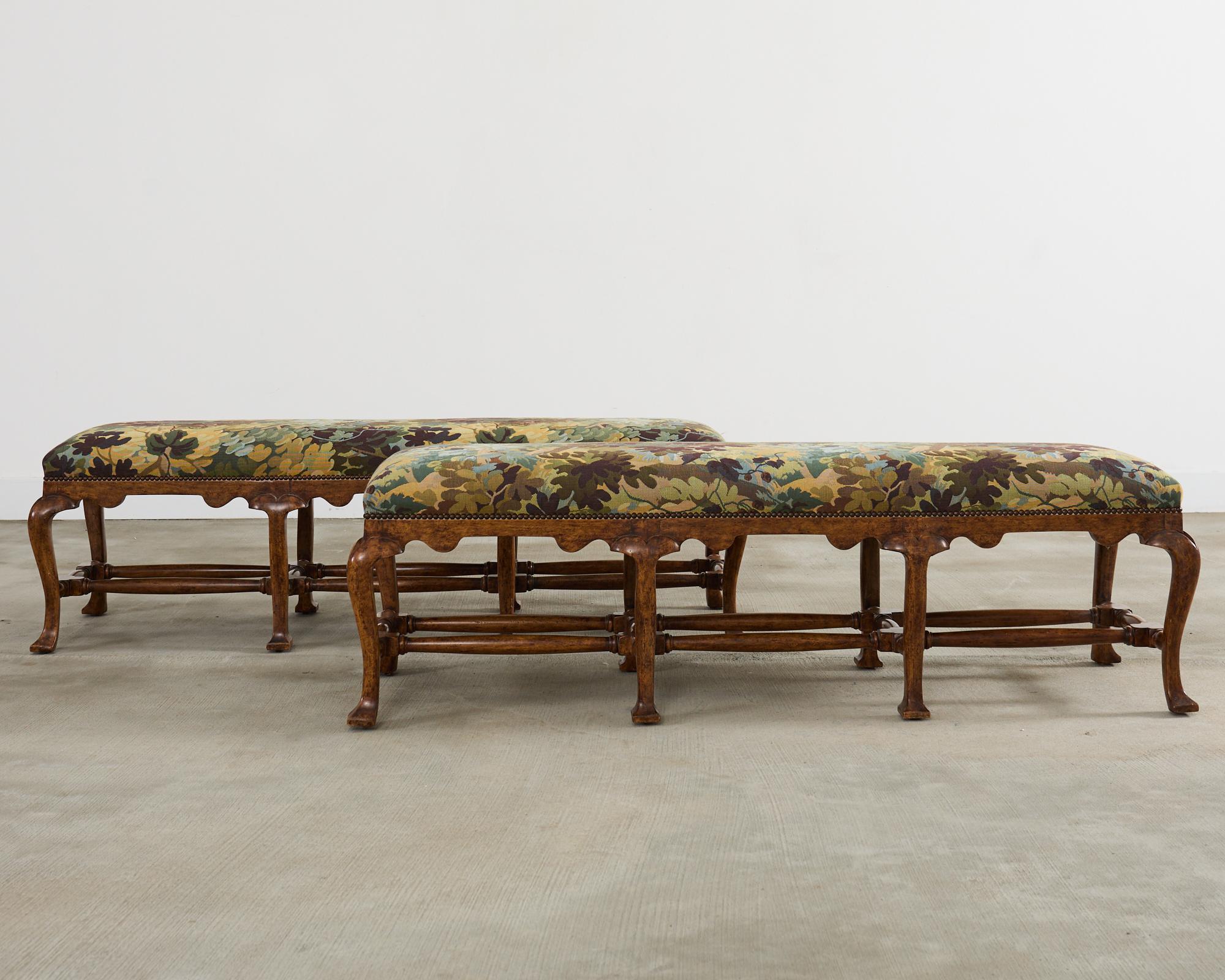 Pair of Formations Califia Upholstered Walnut Bench Seats For Sale at ...